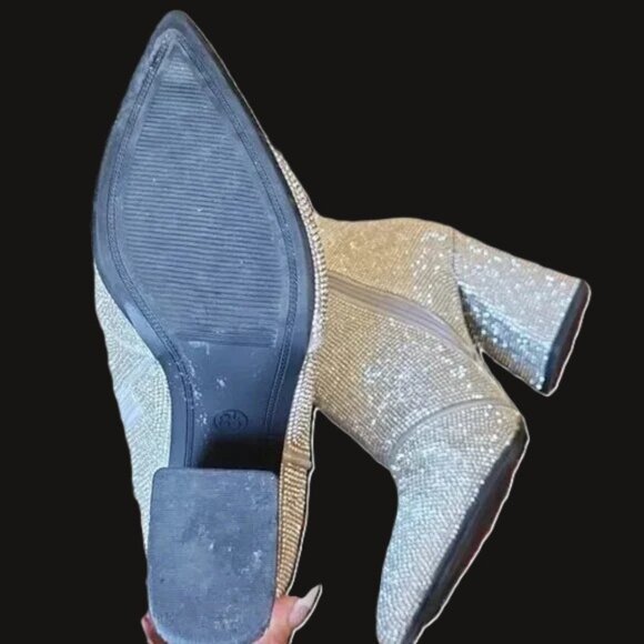 A New Day Gorgeous Rhinestone sparkle ankle boots size 8.5 - Picture 4 of 5